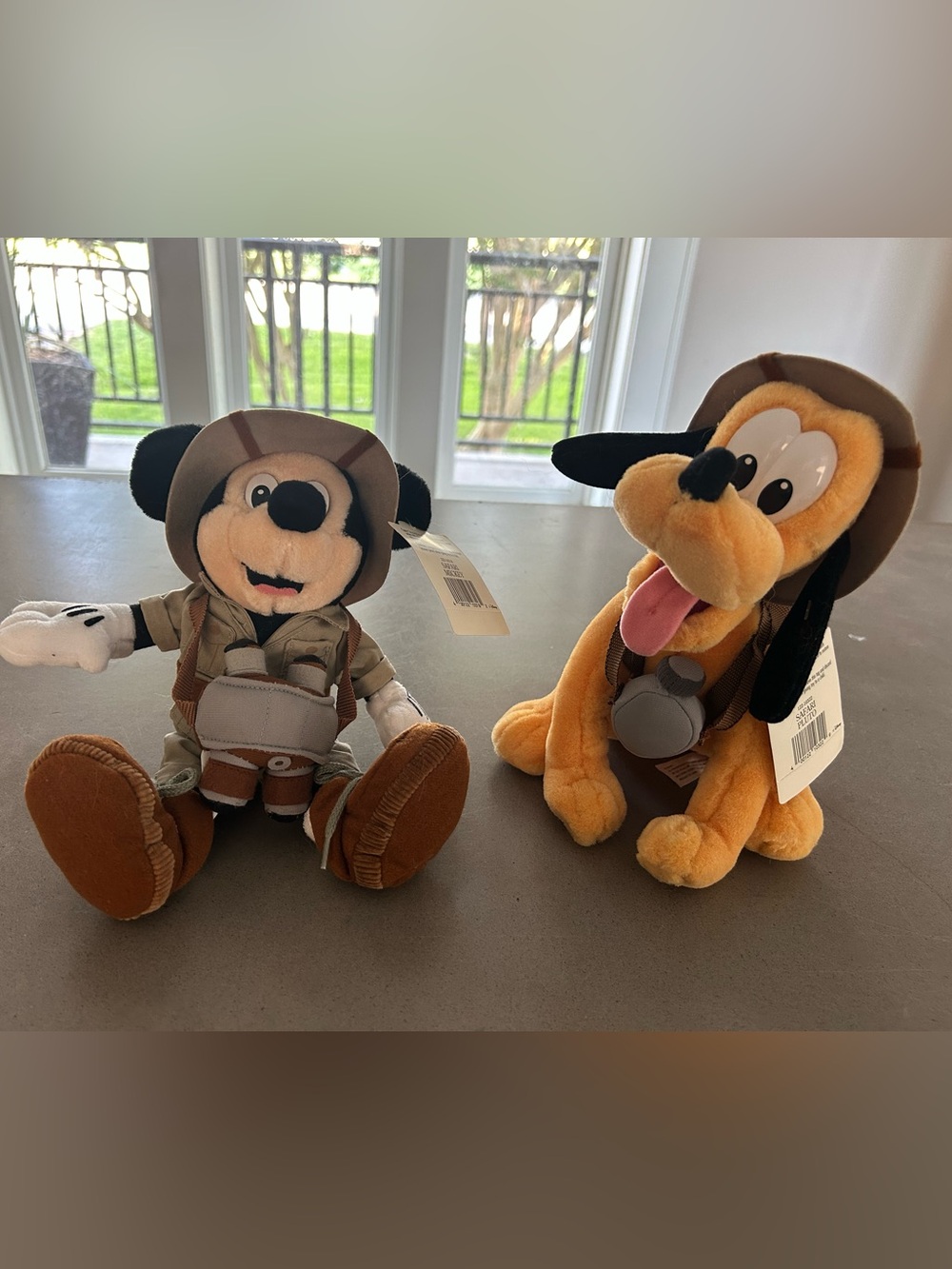 Disney Parks Animal Kingdom Mickey and Pluto Safari stuffed animals 11 inch NEW